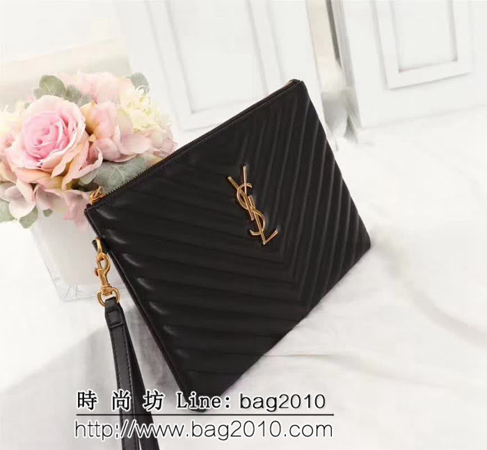 YSL聖羅蘭 最高版本 YvesSaintLaurent繡花線小牛皮手包 26619 YAS1100